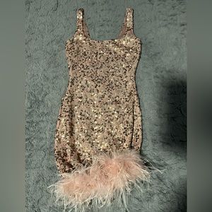 Sequin Feather Dress